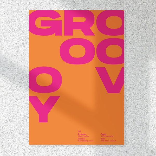 Groovy typography A5 print