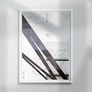 Verzerrter Buchstabe M, A4 abstraktes Schrift Poster