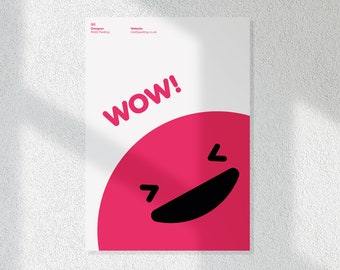 Cheeky smiley A5 print