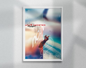 Skydive poster, A4 abstract wall art, lomo print