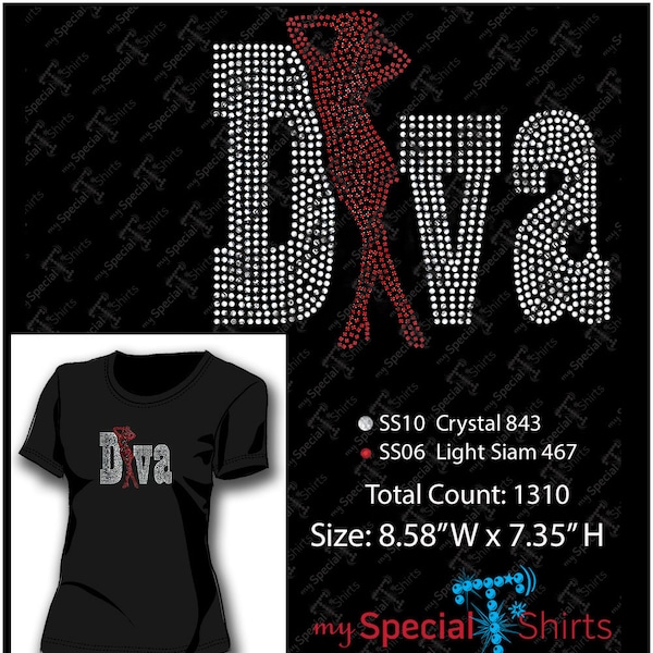 Diva #5 SVG Instant Download Rhinestone Design, Diva Fashion Digital Download (svg, dxf .eps) cut file SVG