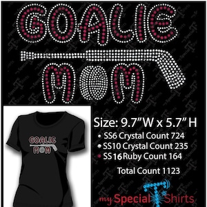 Hockey GOALIE Mom mit Hockey Puck und Stick SVG Instant Download Strass Design Digital (Svg Dxf Eps) Strass Transfer geschnitten Datei