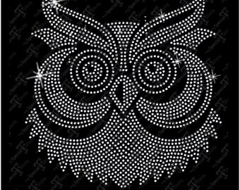 Owl SVG Instant Download Rhinestone Design, Owl Halloween Bling Fashion Digital Download (.svg, dxf .eps) Rhinestone Transfer cut file