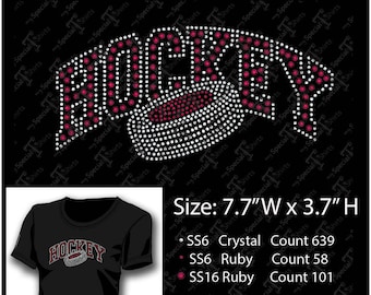 Hockey Puck SVG Instant Download Rhinestone Design, Hockey mamá bling Digital Download (.svg, dxf .eps) Rhinestone Transfer archivo de corte