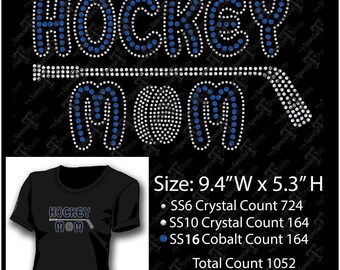 Hockey Mamá Puck y Sticks SVG Instant Descargar Rhinestone Design, Hockey Bling Digital (.svg, dxf .eps) Rhinestone Transfer archivo de corte