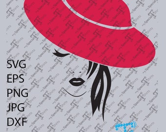 Lady in Hat SVG Instant Download Vinyl Design Digital File (.svg, dxf .eps) HTV Transfer cut file