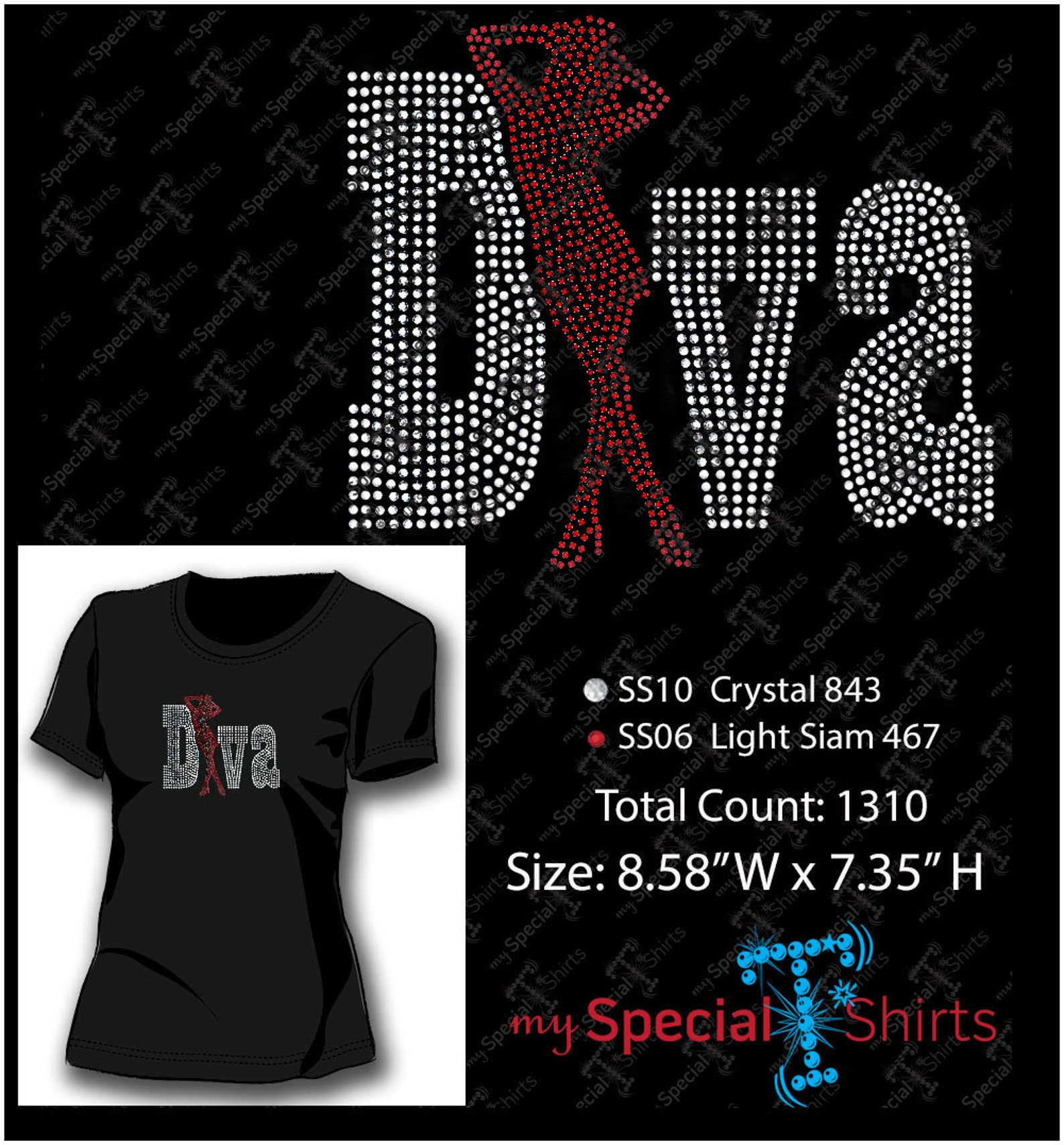 Diva #5 SVG Instant Download Rhinestone Design, Diva Fashion Digital ...