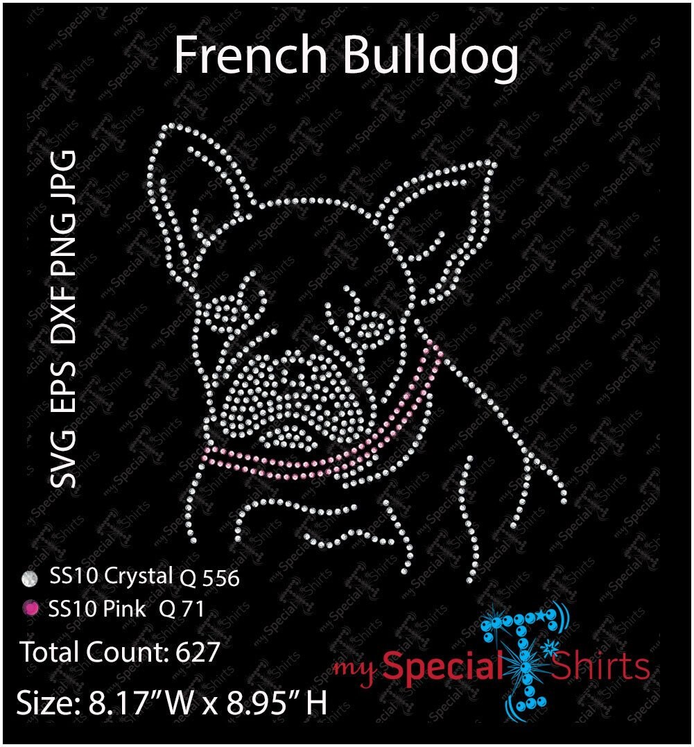 French Bulldog Dog SVG Instant Download Rhinestone Design, Bling ...