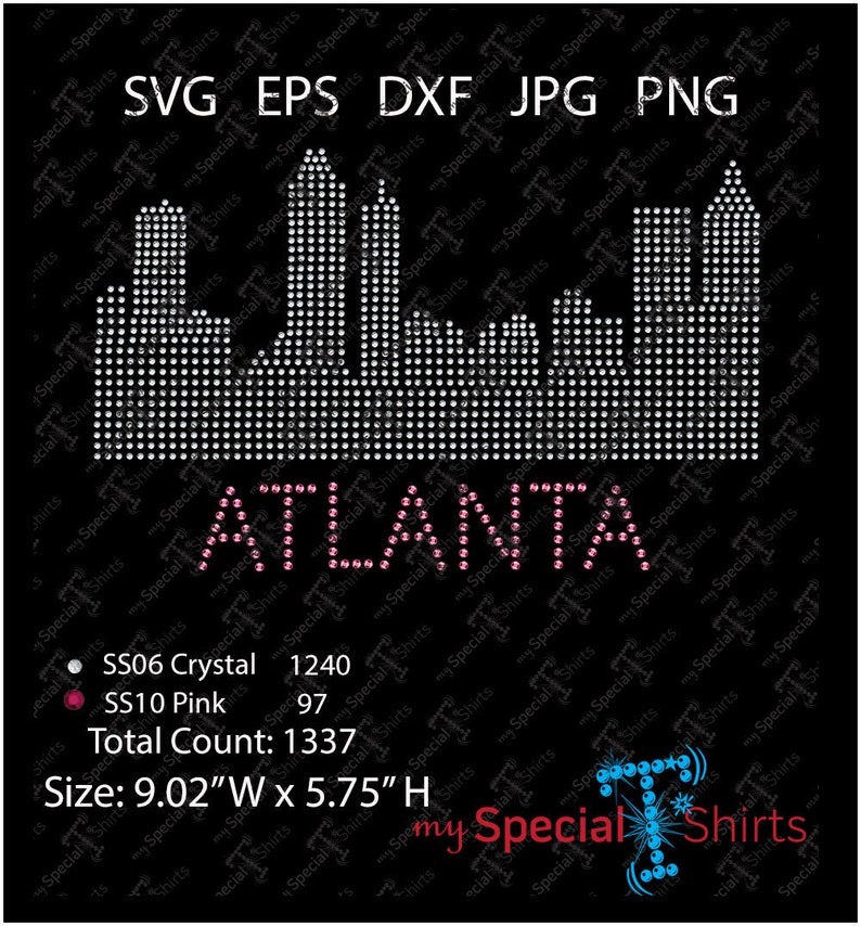 Atlanta Skyline SVG City Sky Line SS06 SVG Instant Download Rhinestone ...