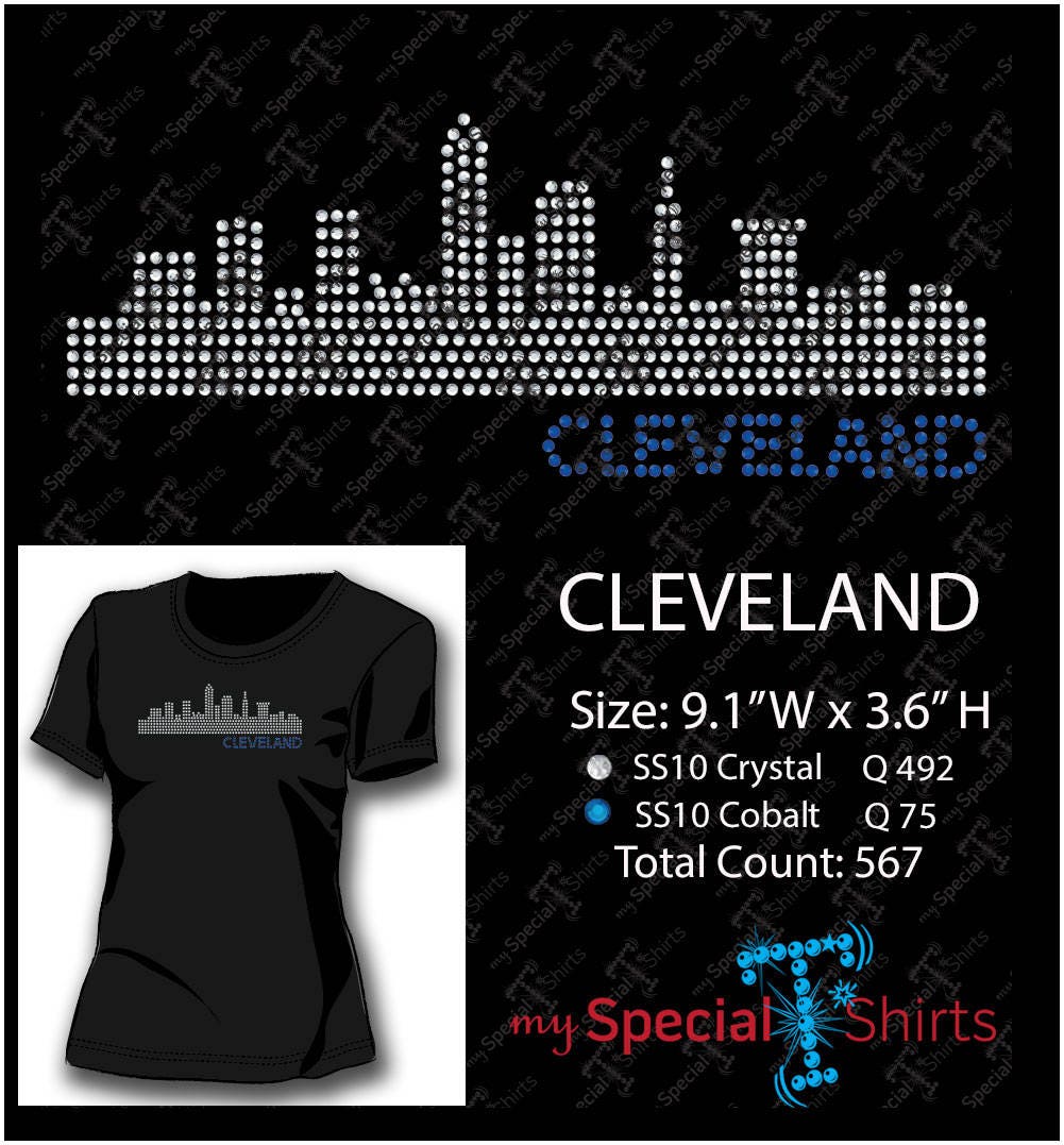 Cleveland Skyline SVG Instant Download Rhinestone Design Cleveland ...