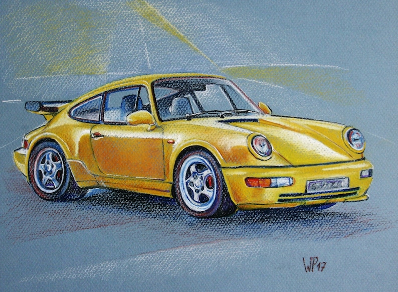 Порше 911 карандашом
