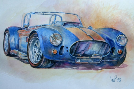 Originalgemalde Ac Cobra Shelby In Etsy