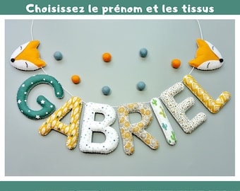 Guirlande prénom décoration chambre personnalisée - Cadeau naissance bébé