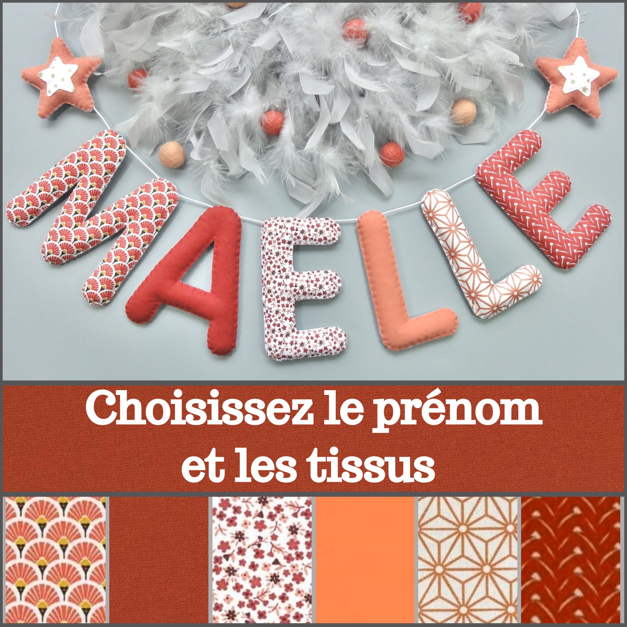 Guirlande Prénom Bébé Décoration Personnalisée Chambre Enfant - Cadeau de Naissance Bébé