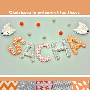 Guirnalda decorativa con nombre para habitación infantil con letras de tela para regalo de nacimiento de bebé personalizado