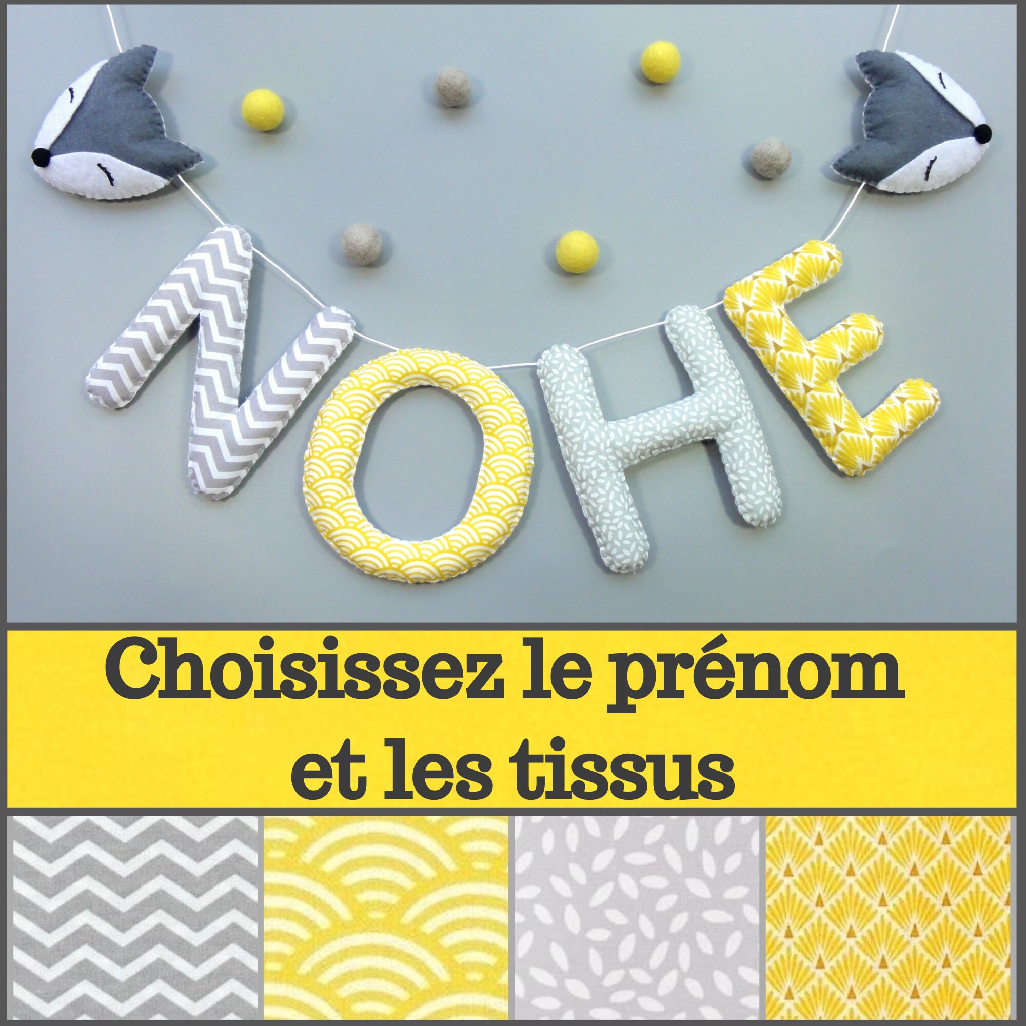 Guirlande Prénom en Tissus Décoration Enfant