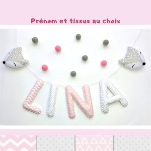 Guirnalda de nombre de bebé con letras de tela para habitación infantil, regalo personalizado
