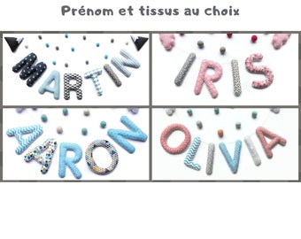 Guirlande prénom bébé pour décoration personnalisée de chambre enfant - cadeau naissance