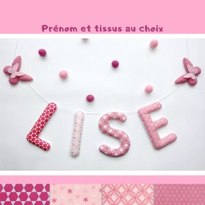 Guirnalda de nombre de bebé con letras de tela para habitación infantil, regalo personalizado