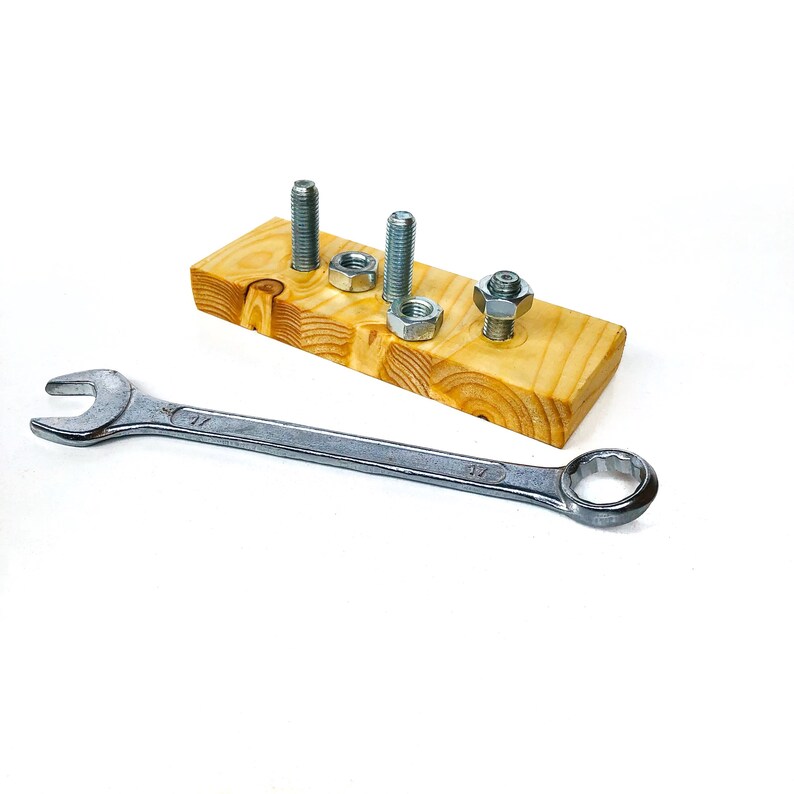 Nuts and Bolts Game With Wrench Eco Wood Educational Toy. Nuts Etsy