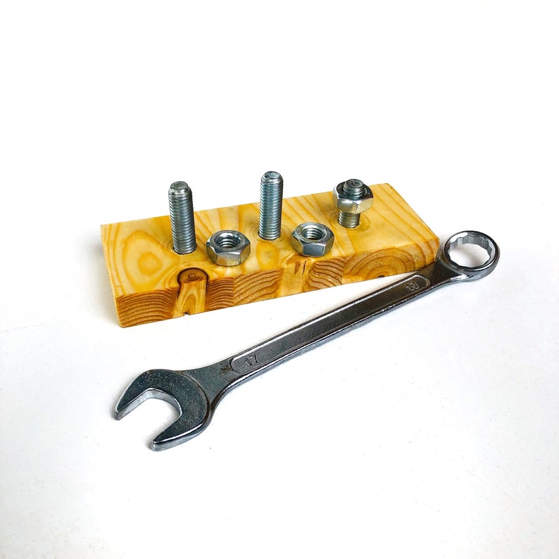 Nuts and Bolts Game With Wrench Eco Wood Educational Toy. Nuts Etsy