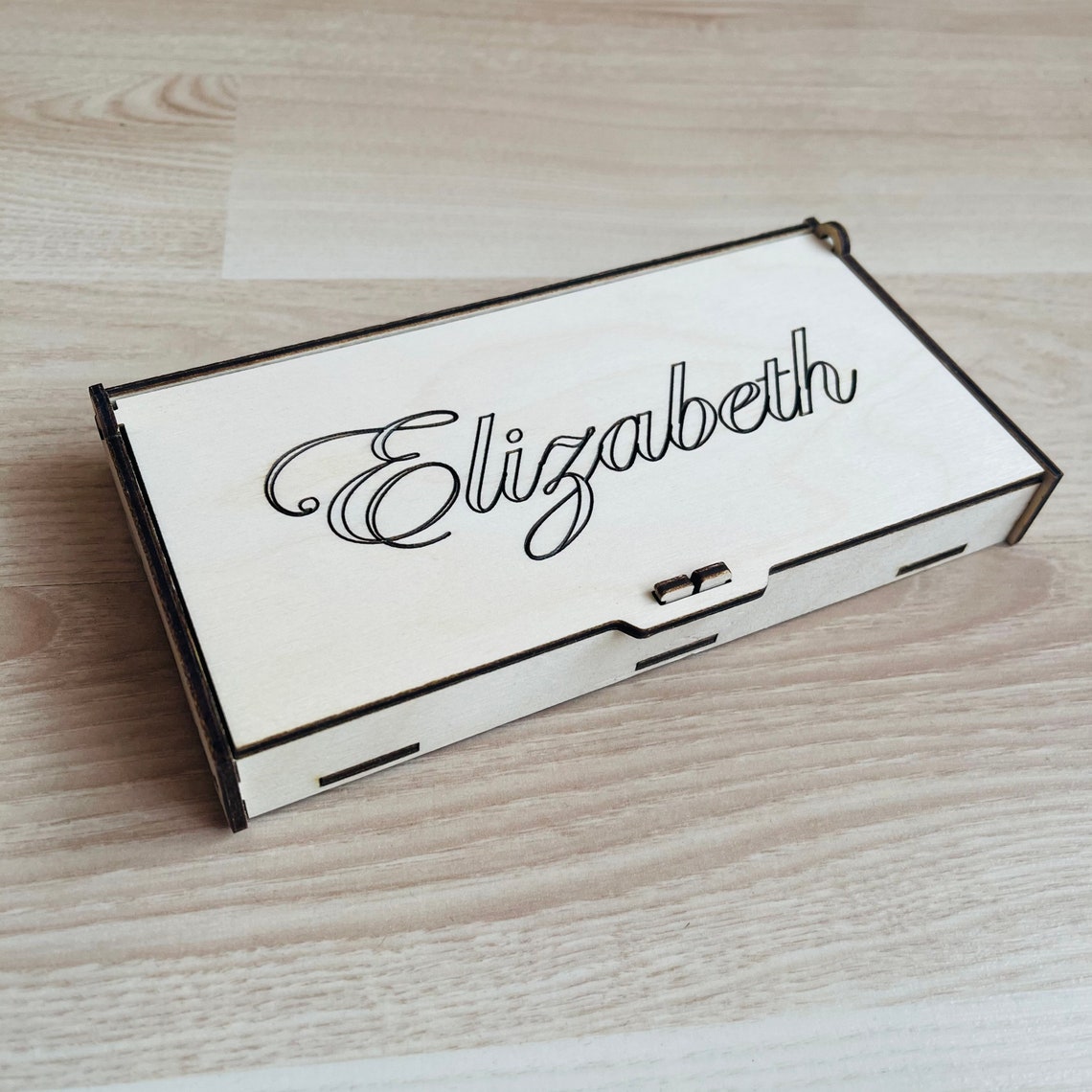 Personalised Wooden Money Gift Box. Gift Box for Cash. Money Gift