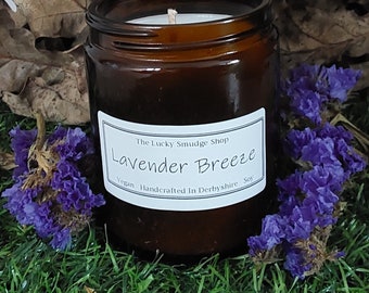 Lavender Breeze Candle Highly Scented Perfect Gift In Vintage Apothecary Style Jar