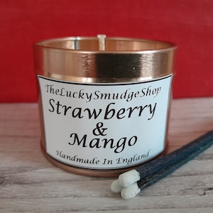 Strawberry & Mango Candle Fruity Aroma Soy Wax Bright And Breezy Summer Candle Tin Container
