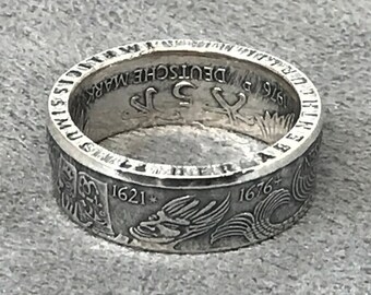 Hochzeitsring Auch als Halskette m\u00f6glich! Ring Coin Ring M\u00fcnzringe Bundesrepublik Deutschland 10 Pfennig