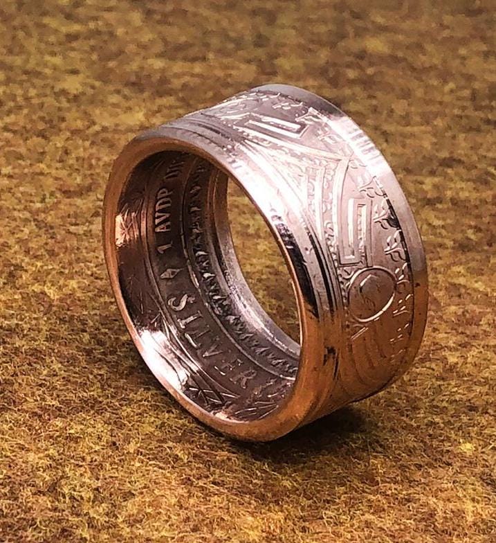 Cosmic Archetype Copper Coin Ring: Silver Shield Conscientia - Etsy