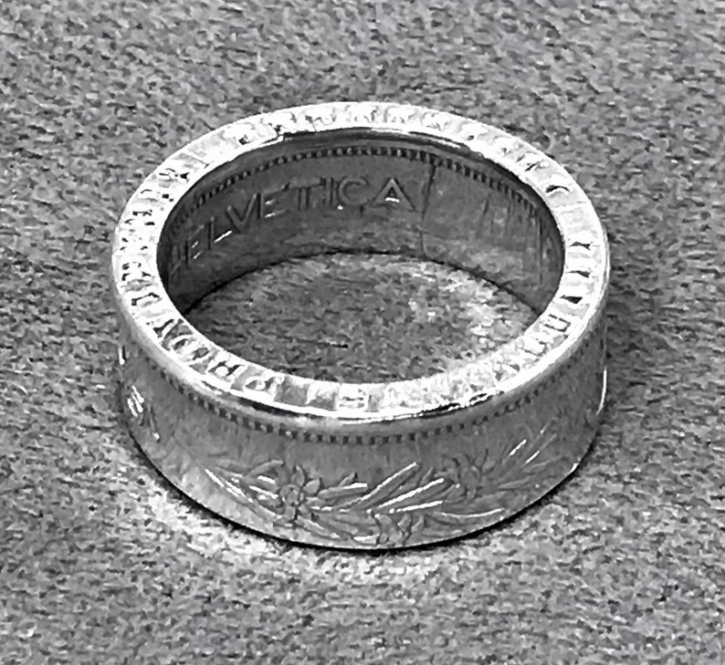 Helvetia Switzerland 1932 Swiss 5 Francs Silver Coin Ring