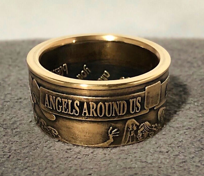 Bronze Guardian Angel Ring: Angels All Around Us - Etsy