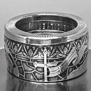Lamb of GOD Solid Silver Coin Ring - "Behold, the Lamb of God who takes away the sin of the world!"