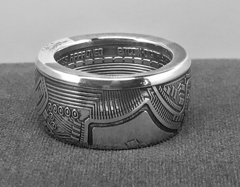 Except For The Coins Date 2021 Silver Bitcoin Commemorative Coin Ring The Ring Shown is From a 2016 Coin But The Designs Were The Same