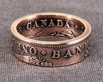 1961 Handcraft Coin Ring Handmade Half Dollar Silver Plated Vintage Coin RingsWS 