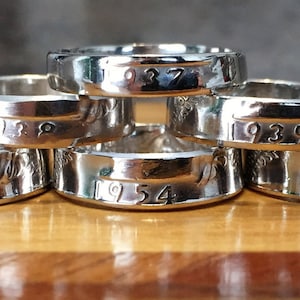 Silver Washington Quarter Coin Rings