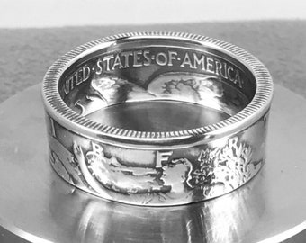 Walking Liberty Silver Half Dollar Coin Ring: Patriotic Jewelry From Circulated Coins