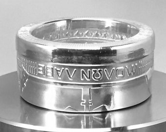 ΜΟΛΩΝ ΛΑΒΕ - Molon Labe - Come and Take Them - 2022 - Pure 999 Silver Statement Coin Ring - Polished or Add a Patina