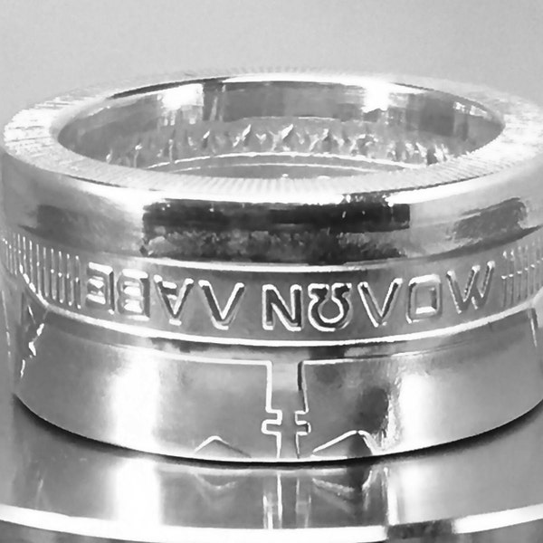 ΜΟΛΩΝ ΛΑΒΕ - Molon Labe - Come and Take Them - 2022 - Pure 999 Silver Statement Coin Ring - Polished or Add a Patina