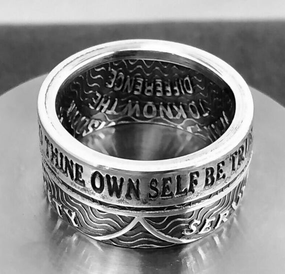 Stainless Steel Mantra Bracelet, To Thine Own Self Be True Stainless Steel Mantra Bracelet, To Thine Own Self Be True