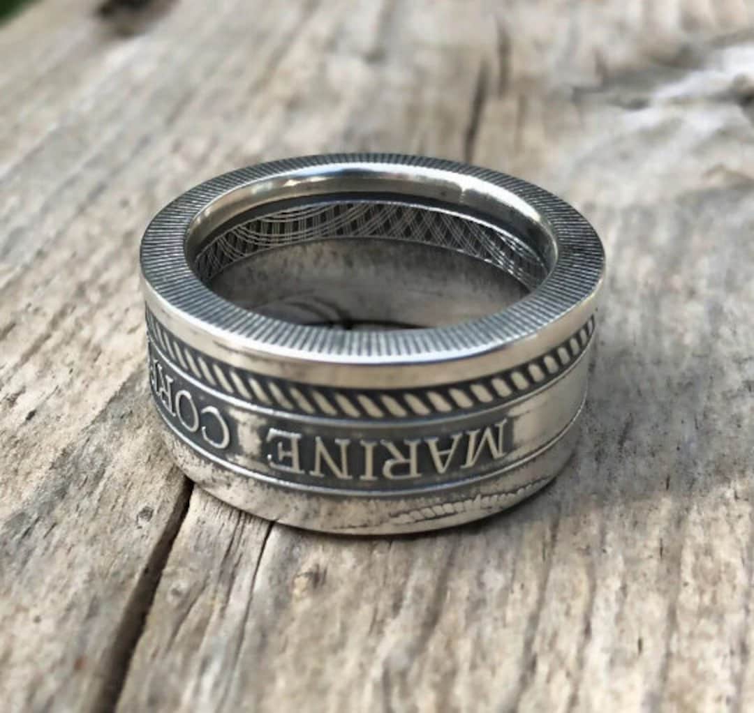 Mcc Silver Rings 999 Pure Silver Marine Corps Coin Ring: Military Token Jewelry - Etsy