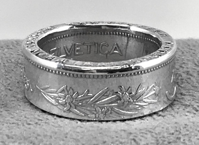 Helvetia Switzerland 1932 Swiss 5 Francs Silver Coin Ring