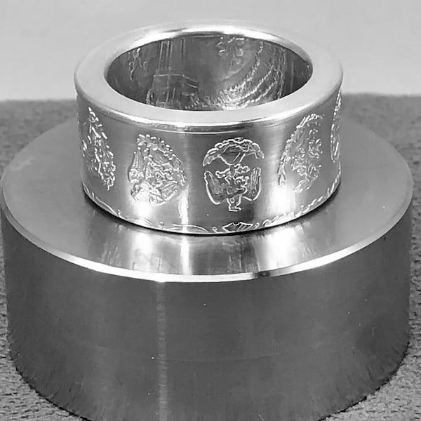 40th Anniversary of the Mexico Libertad - Made into a Coin Ring from a 1-Ounce Silver Bullion Round