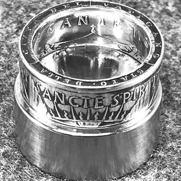 1963 Silver Vatican City Coin Ring: Sede Vacante Dove Style