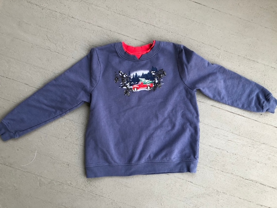 Red Truck Evergreen Patterned Pullover Small Peti… - image 3