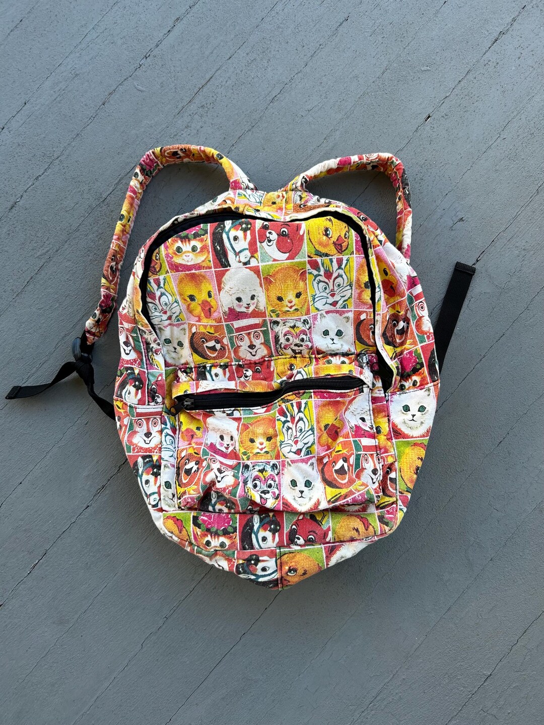 90s Rabbit Backpack 50s Style Cartoon Animals Backpack Retro Vintage Style Kitschy Unique ...
