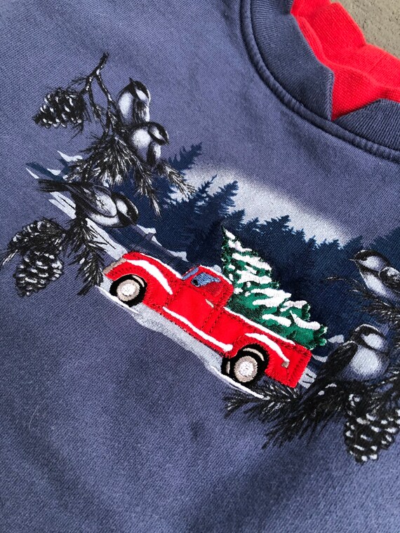 Red Truck Evergreen Patterned Pullover Small Peti… - image 4