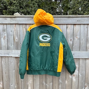 90s NFL Green Bay Packers Puffer Jacket XL Rare Football Lambeau Field
