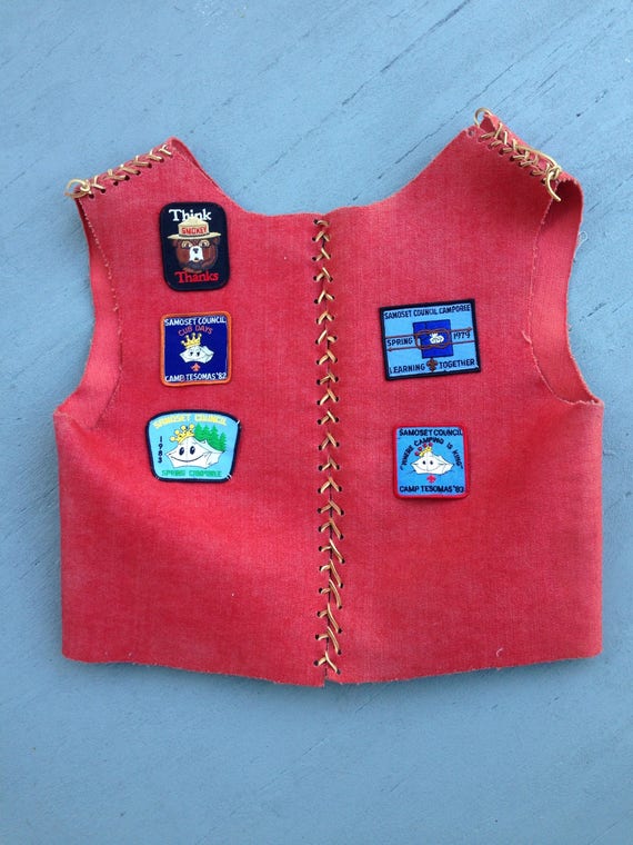 Vintage 70s 80s Handmade Boy Scout Leader Vest //… - image 3