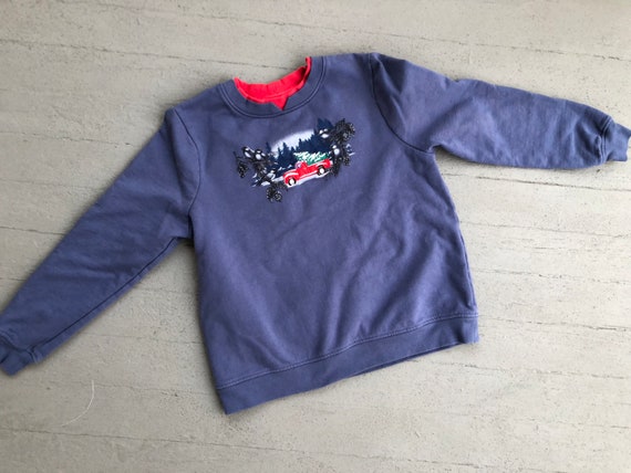 Red Truck Evergreen Patterned Pullover Small Peti… - image 5